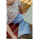 COPENHAGEN COLORS Lt Blue Indigo Washed Organic Denim Byxor Wide Leg W Rope Deco