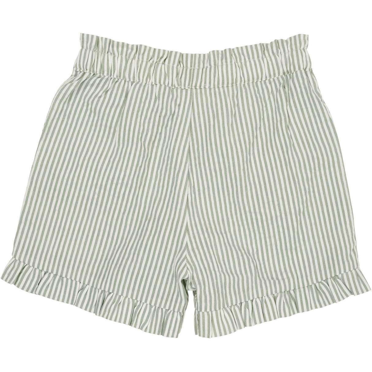 COPENHAGEN COLORS Green W Cream Stripe Seersucker Girly Shorts