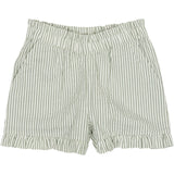 COPENHAGEN COLORS Green W Cream Stripe Seersucker Girly Shorts