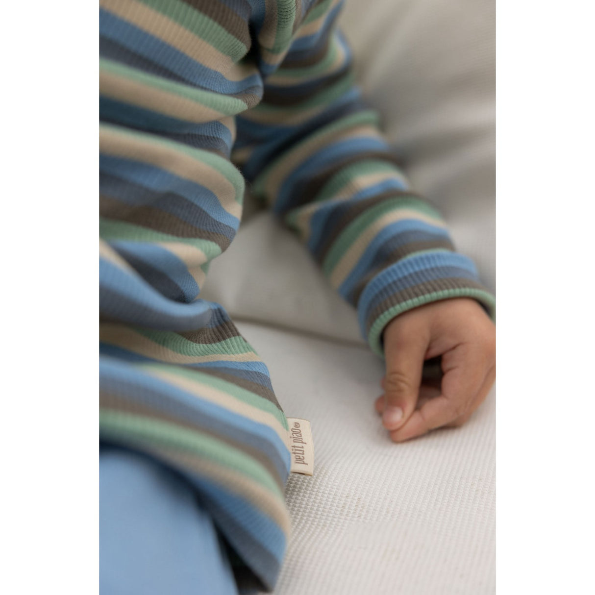 Petit Piao Allure Blue Multi Stripe Blus Modal Multi Striped