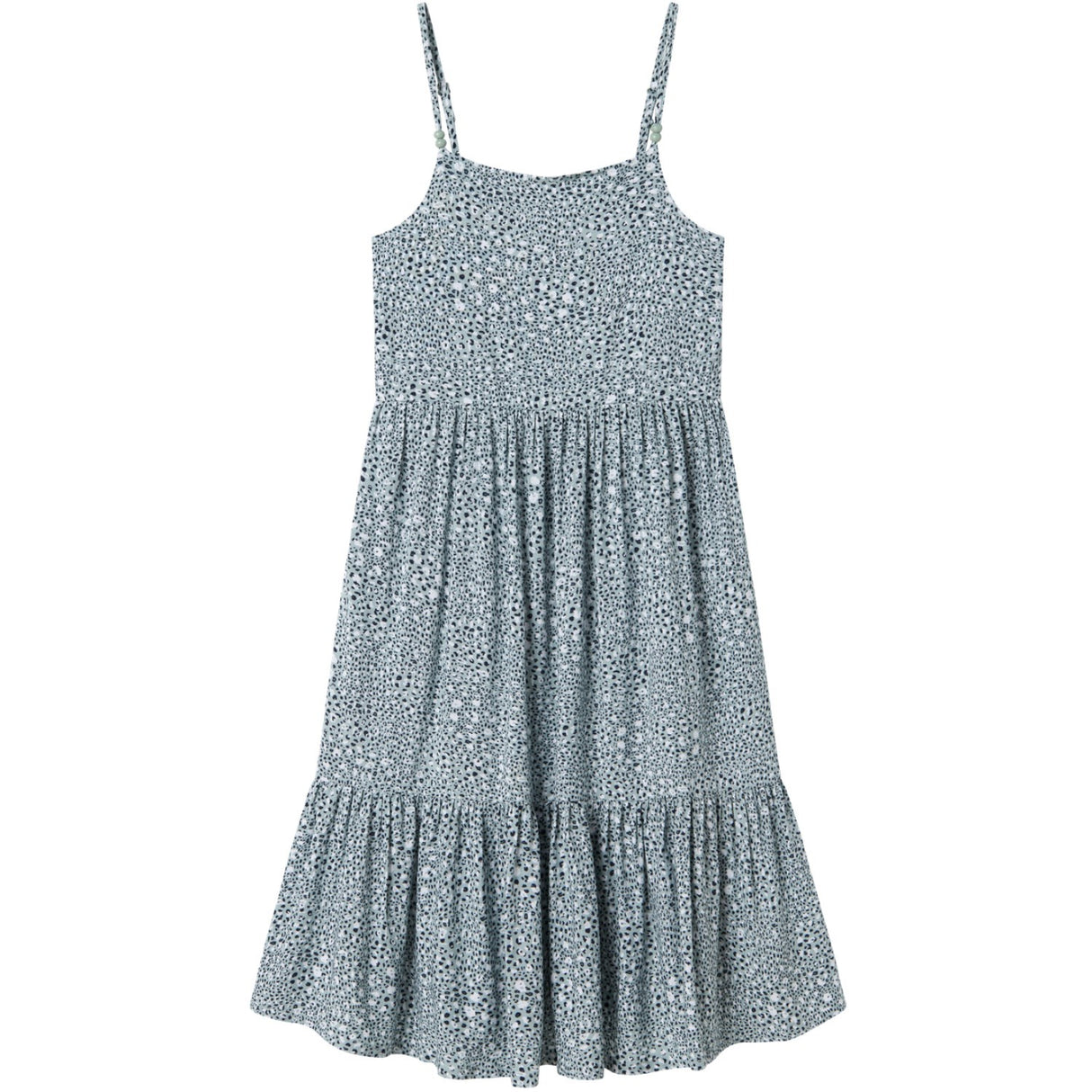 Name It Aqua Gray Leo Jilli Rem Midi Klänning