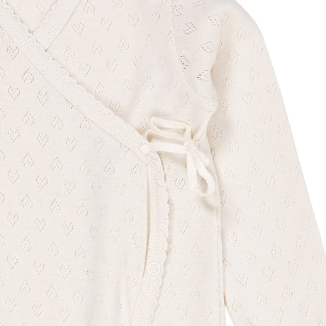 COPENHAGEN COLORS Cream Pointelle Cross-Över Onesie