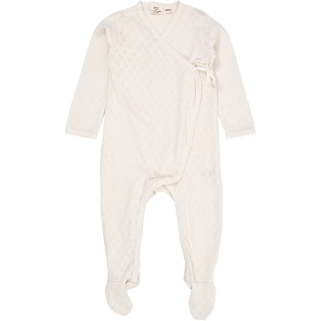 COPENHAGEN COLORS Cream Pointelle Cross-Över Onesie