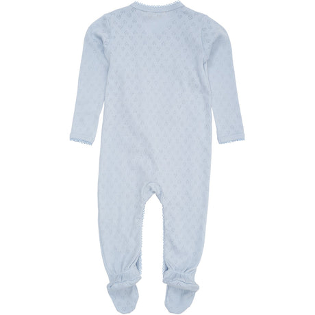 COPENHAGEN COLORS Dusty Blue Pointelle Cross-Över Onesie