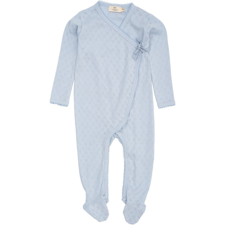 COPENHAGEN COLORS Dusty Blue Pointelle Cross-Över Onesie