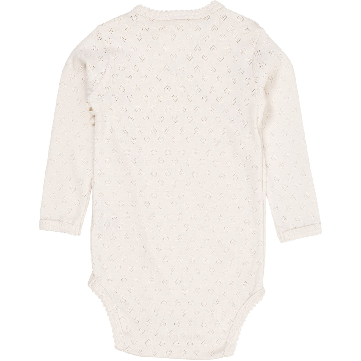 COPENHAGEN COLORS Cream Pointelle Heart Crossover Body Ls