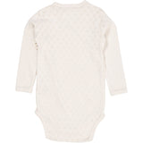 COPENHAGEN COLORS Cream Pointelle Heart Crossover Body Ls