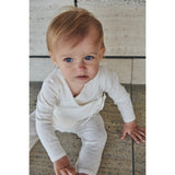 COPENHAGEN COLORS Cream Pointelle Heart Crossover Body Ls