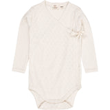 COPENHAGEN COLORS Cream Pointelle Heart Crossover Body Ls