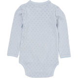COPENHAGEN COLORS Dusty Blue Pointelle Heart Crossover Body Ls
