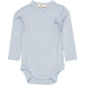 COPENHAGEN COLORS Dusty Blue Pointelle Heart Crossover Body Ls