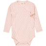 COPENHAGEN COLORS Dusty Rose Pointelle Heart Crossover Body Ls