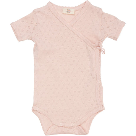 COPENHAGEN COLORS Dusty Rose Pointelle Heart Crossover Body Ss