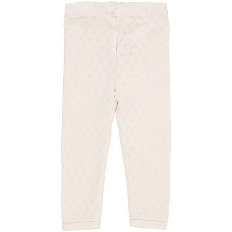 COPENHAGEN COLORS Cream Pointelle Heart Leggings