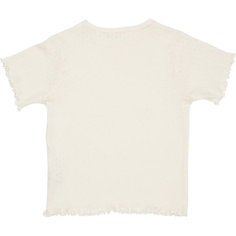 COPENHAGEN COLORS Cream Summer Pointelle T-Skjorta Ss