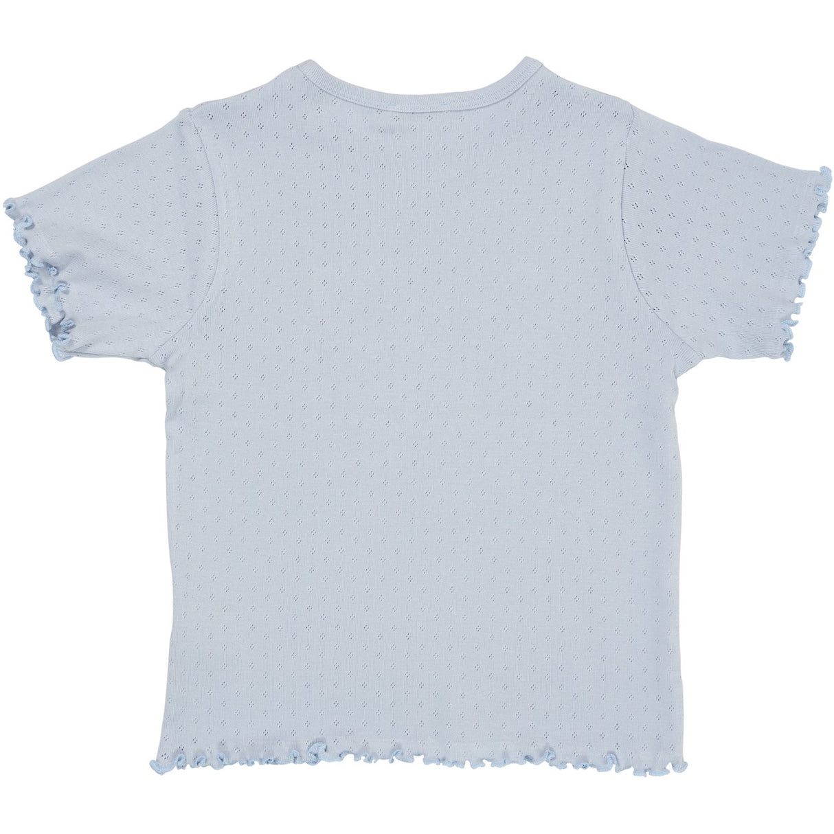 COPENHAGEN COLORS Dusty Blue Summer Pointelle T-Skjorta Ss