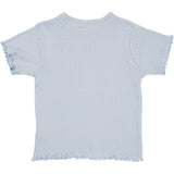 COPENHAGEN COLORS Dusty Blue Summer Pointelle T-Skjorta Ss