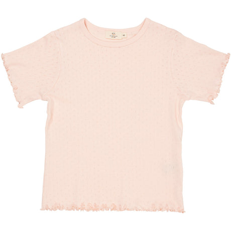 COPENHAGEN COLORS Dusty Rose Summer Pointelle T-Skjorta Ss