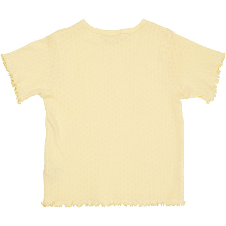 COPENHAGEN COLORS Lt Yellow Summer Pointelle T-Skjorta Ss