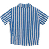 Serendipity Azur Stripe Kort Sleeve Skjorta