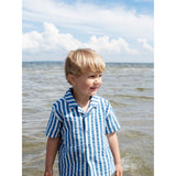 Serendipity Azur Stripe Kort Sleeve Skjorta