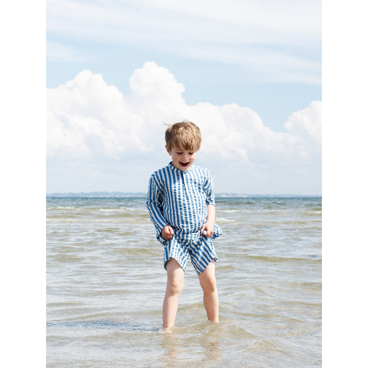 Serendipity Azur Stripe Long Shorts