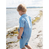 Serendipity Azur Stripe Kort Sleeve Skjorta