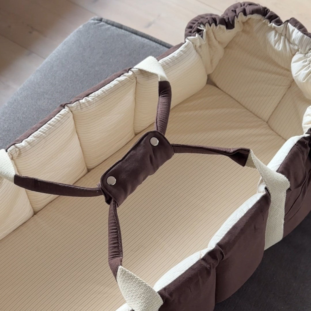 COPENHAGEN COLORS Brown With Cream Solid Stripe Organic Multifunctional Babylift Vol. 2