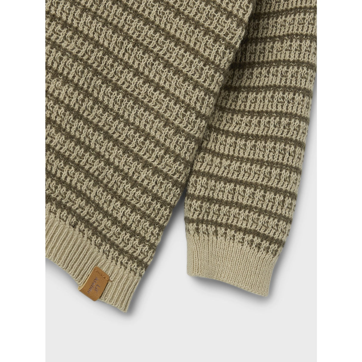 Lil'Atelier Moss Gray Barker Stickad Pikétröja