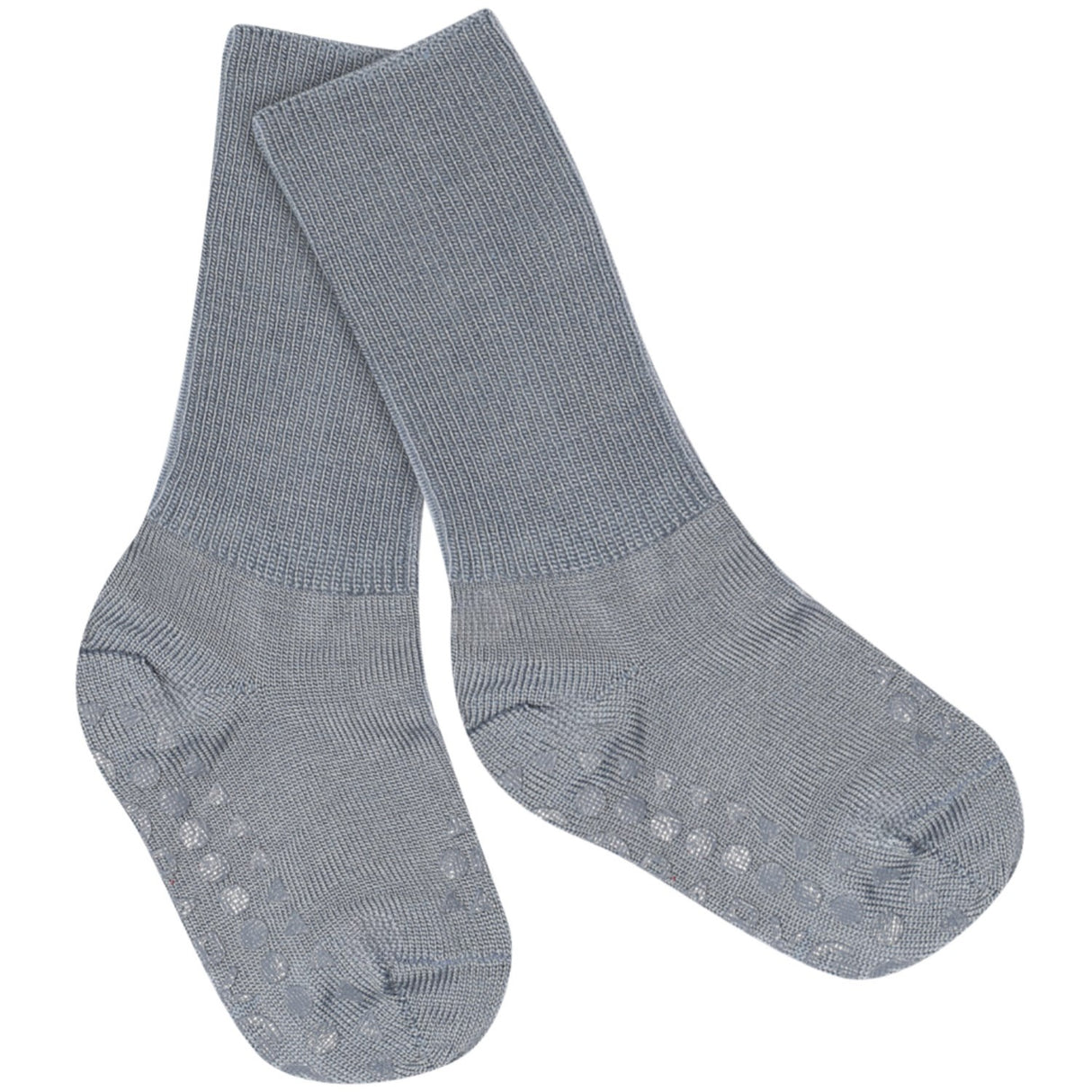 Gobabygo Stone Blue Non-Slip Strumpor I Merino Ull