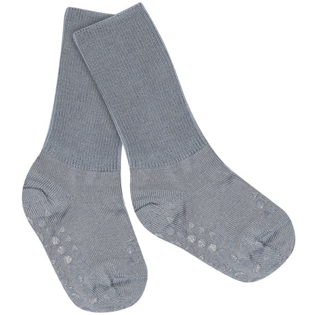 Gobabygo Stone Blue Non-Slip Strumpor I Merino Ull