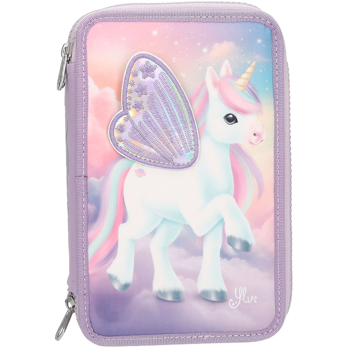 Ylvi Triple Pencil Case Med Appliquéd Wing