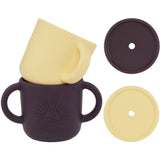 By Lille Vilde Vanilla & Plum Cups W/lids 2pcs
