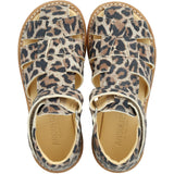 Angulus Leopard suede Börjar Sandal Med Kardborrebandlukning