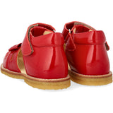 Angulus Dark Red Sandal för Nybörjare med Rosett och Kardborreknäppning