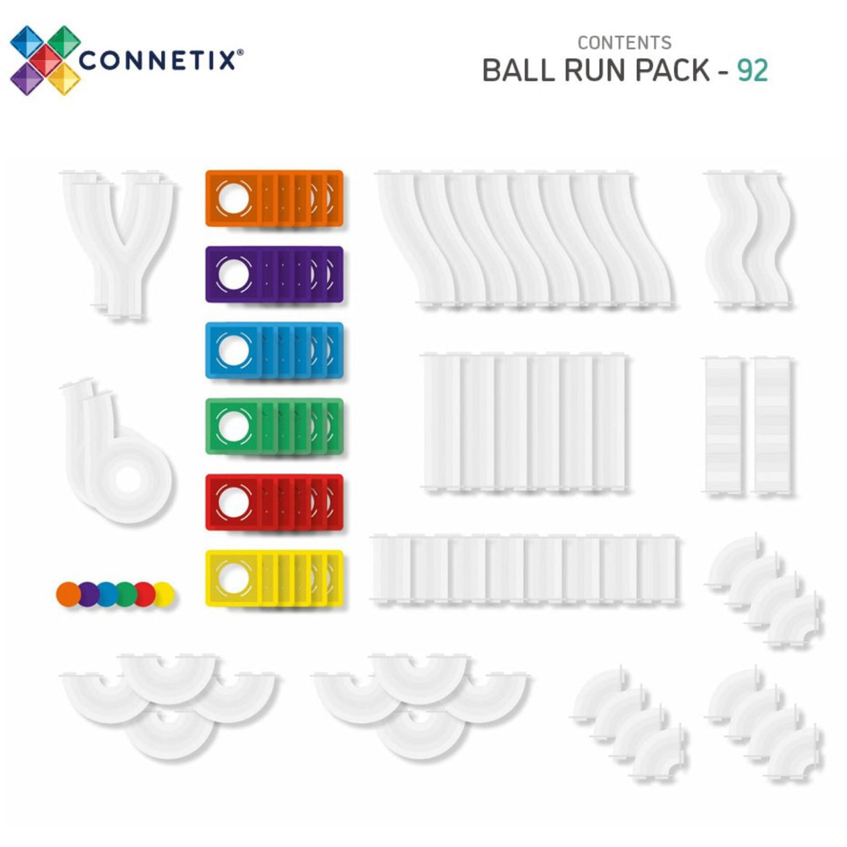 Connetix Rainbow Boll Run Pack 92 Styks