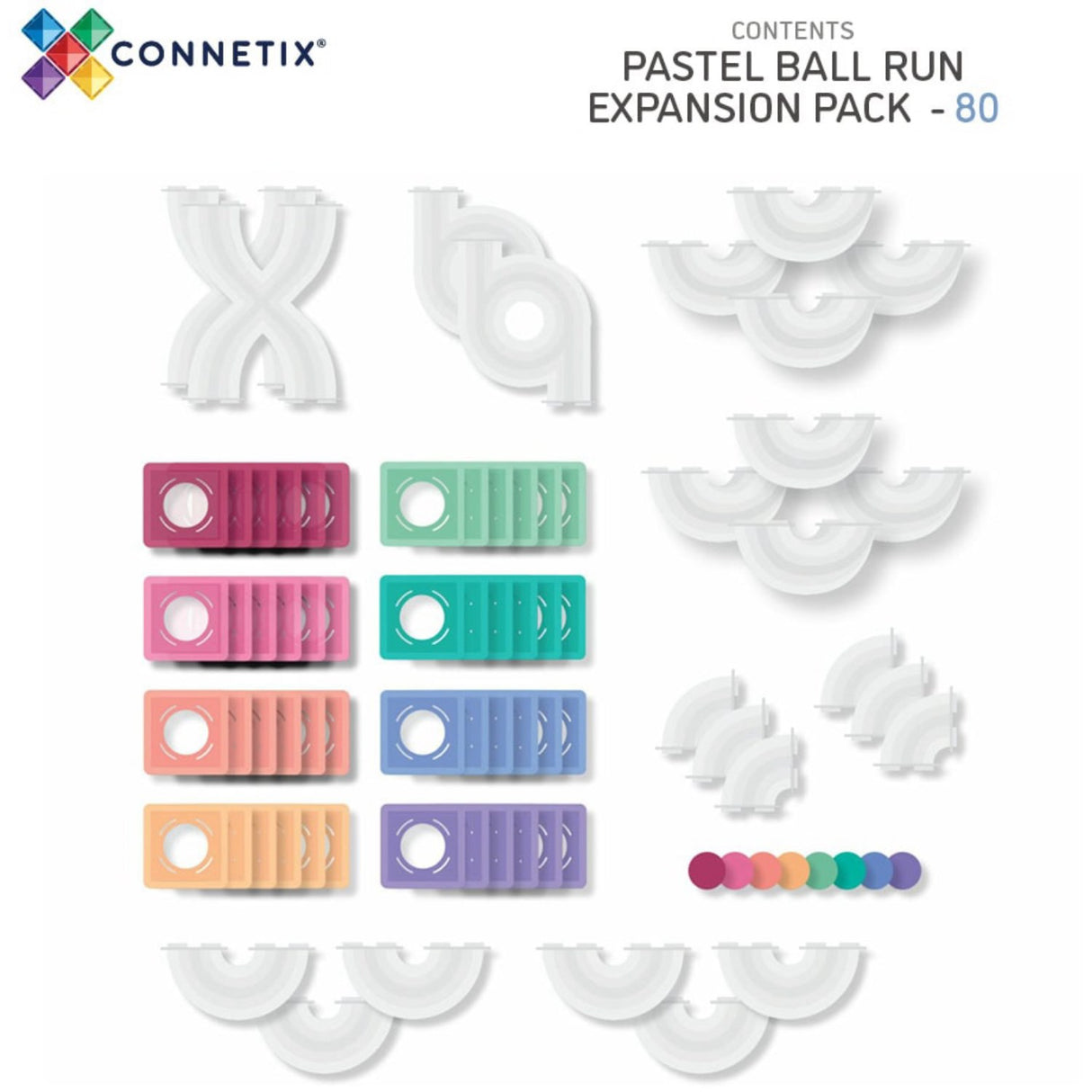 Connetix Pastel Boll Run Expansion Pack 80 Styks