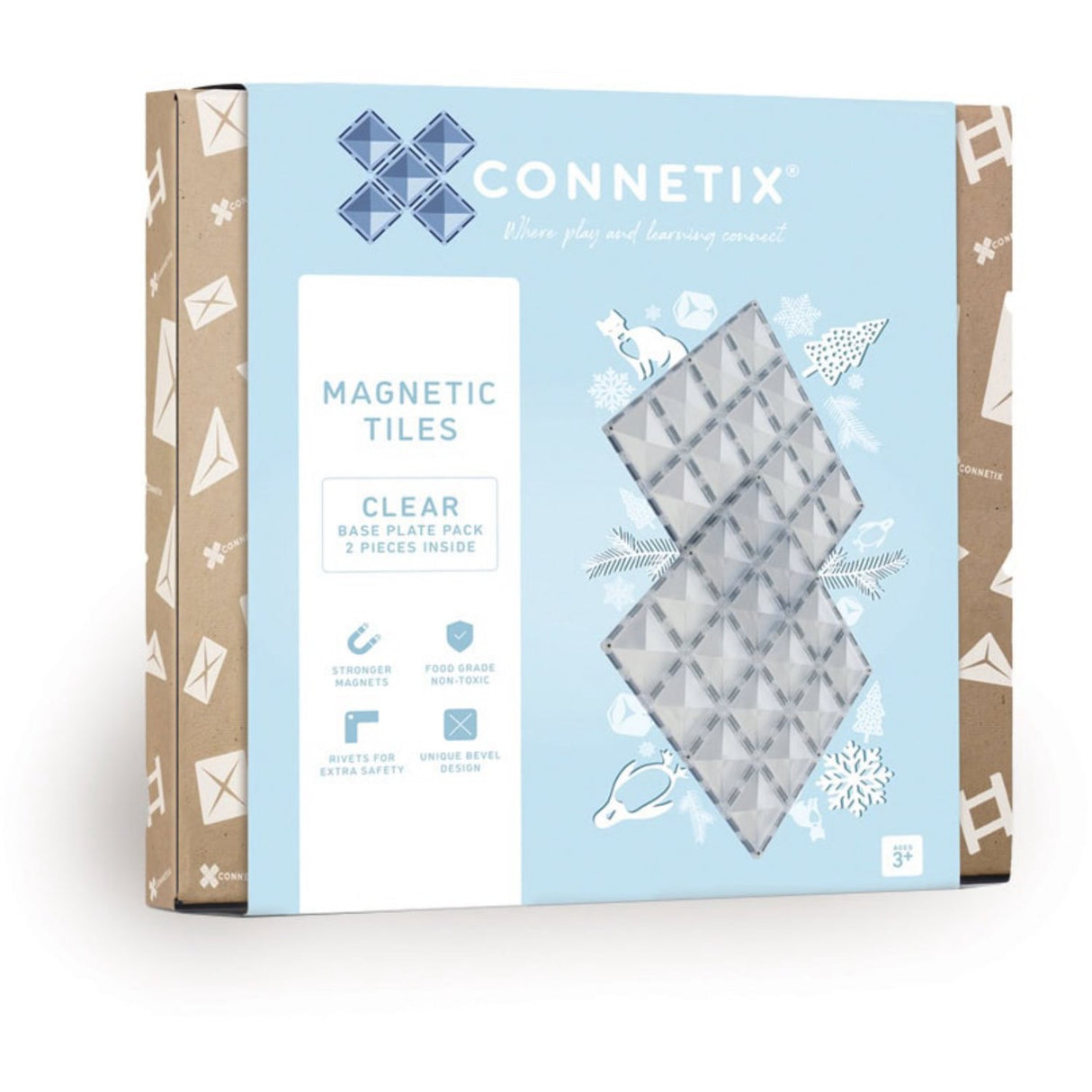 Connetix Clear Base Plate Pack 2 Styks