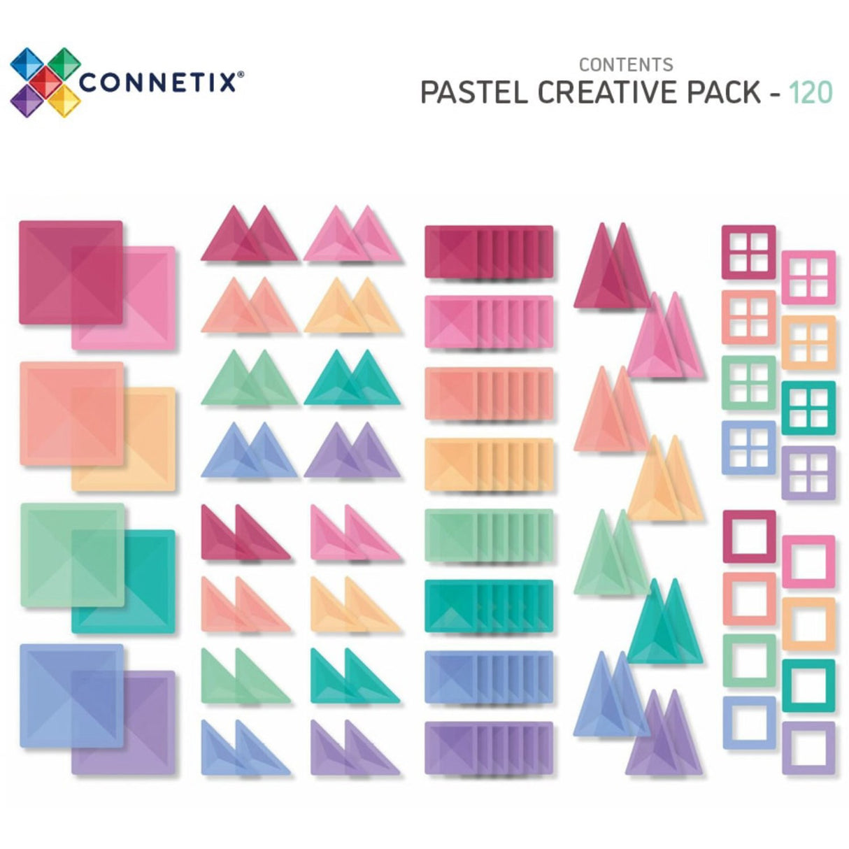 Connetix Pastel Creative Pack 120 Styks