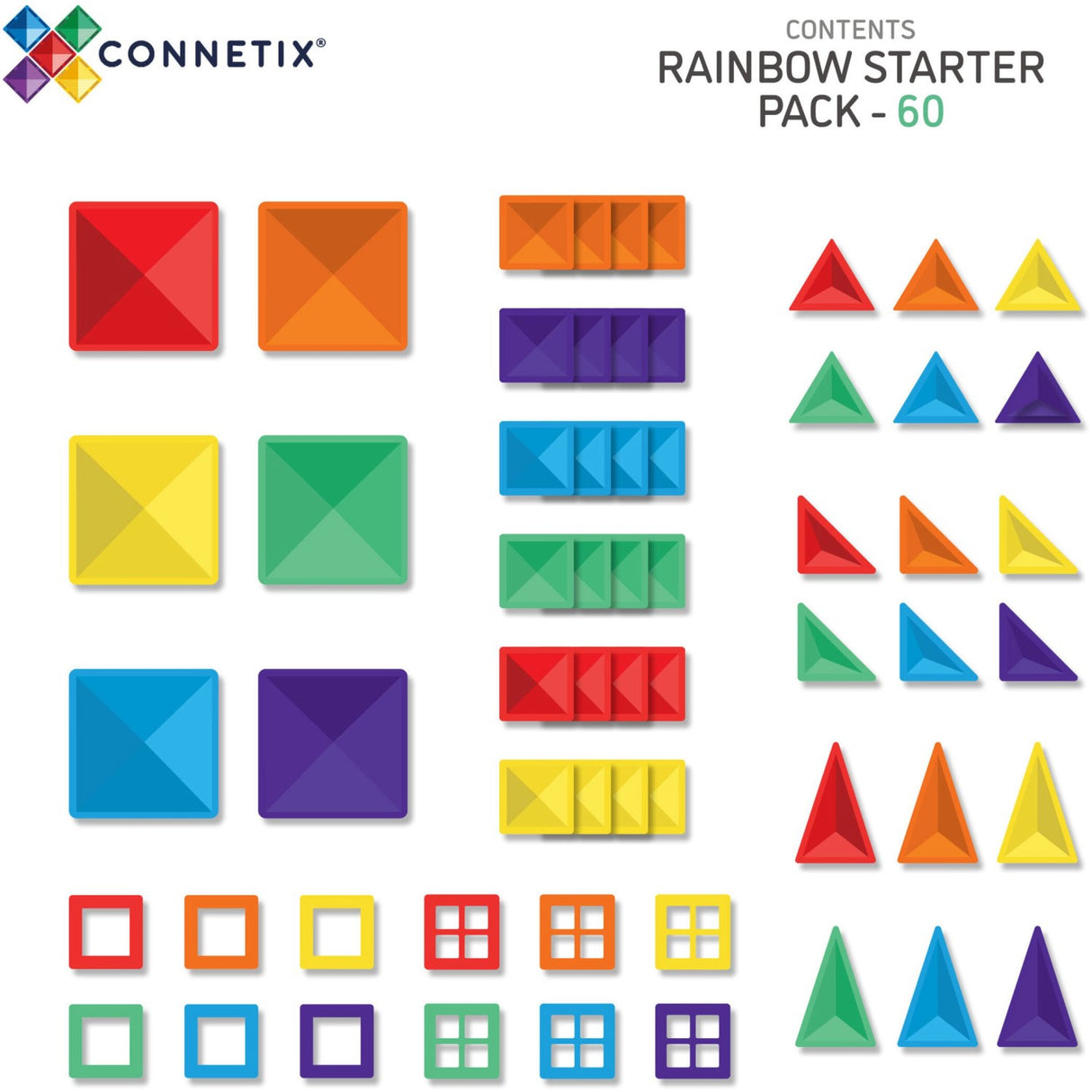 Connetix Rainbow Starter Pack 60 Styks