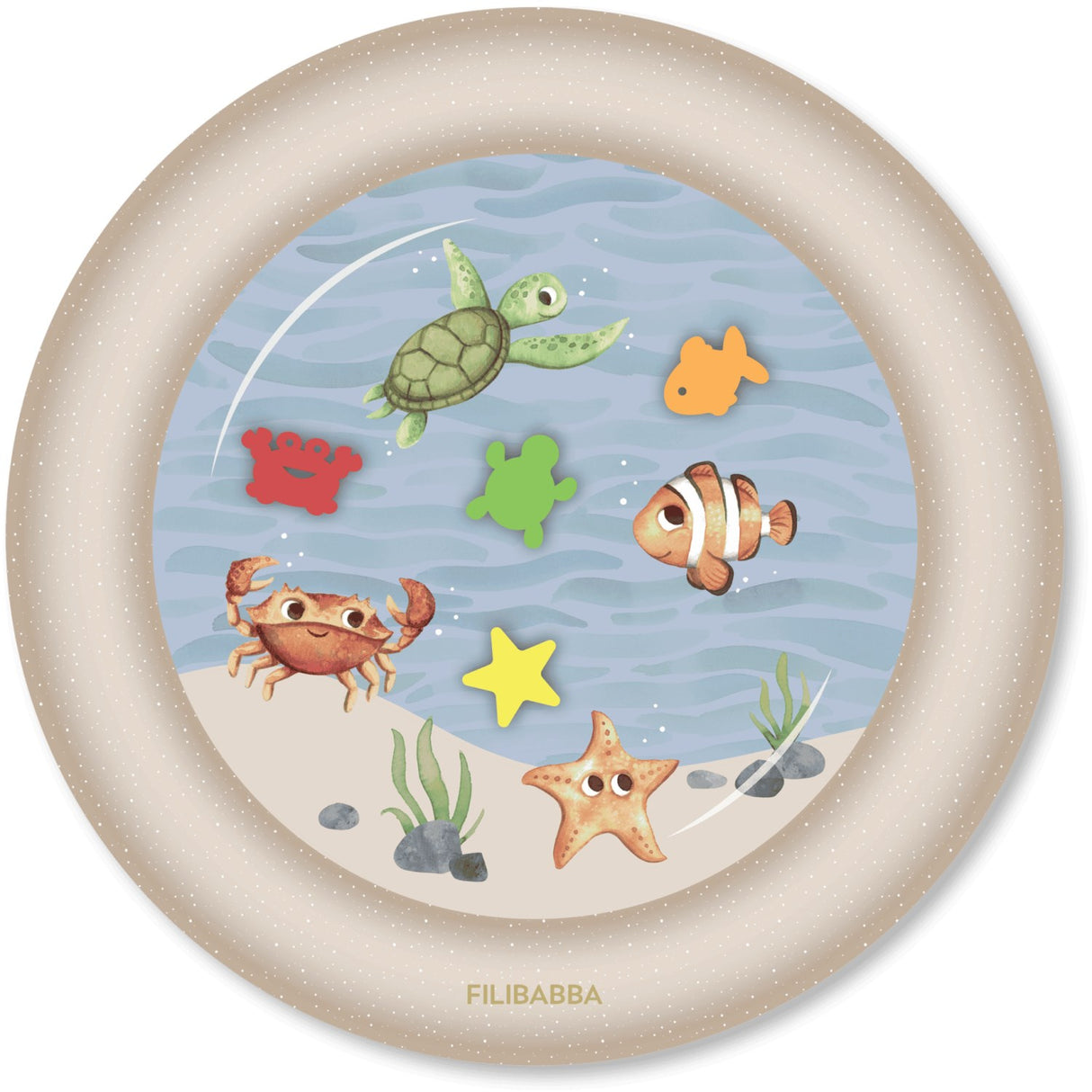 FILIBABBA Sea Friends Water Mat For Tummy Time