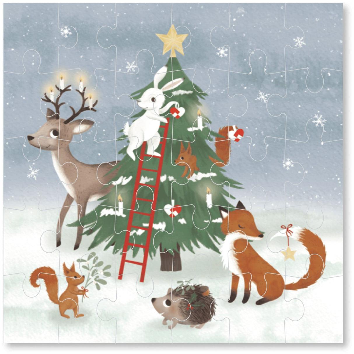 FILIBABBA Forest Friends Pussel 30 Styks 45x45 Cm Wonderful Winter