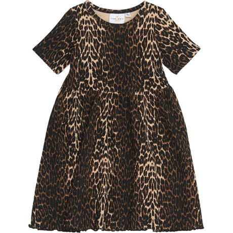 THE NEW Siblings Oxford Tan AOP Ellie Rib Klänning