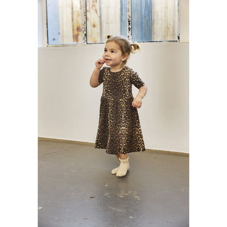 THE NEW Siblings Oxford Tan AOP Ellie Rib Klänning