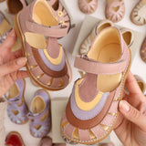 Angulus Rosebud/Clay/Lilac Colourblock Regnbuesandal Med Kardborreband