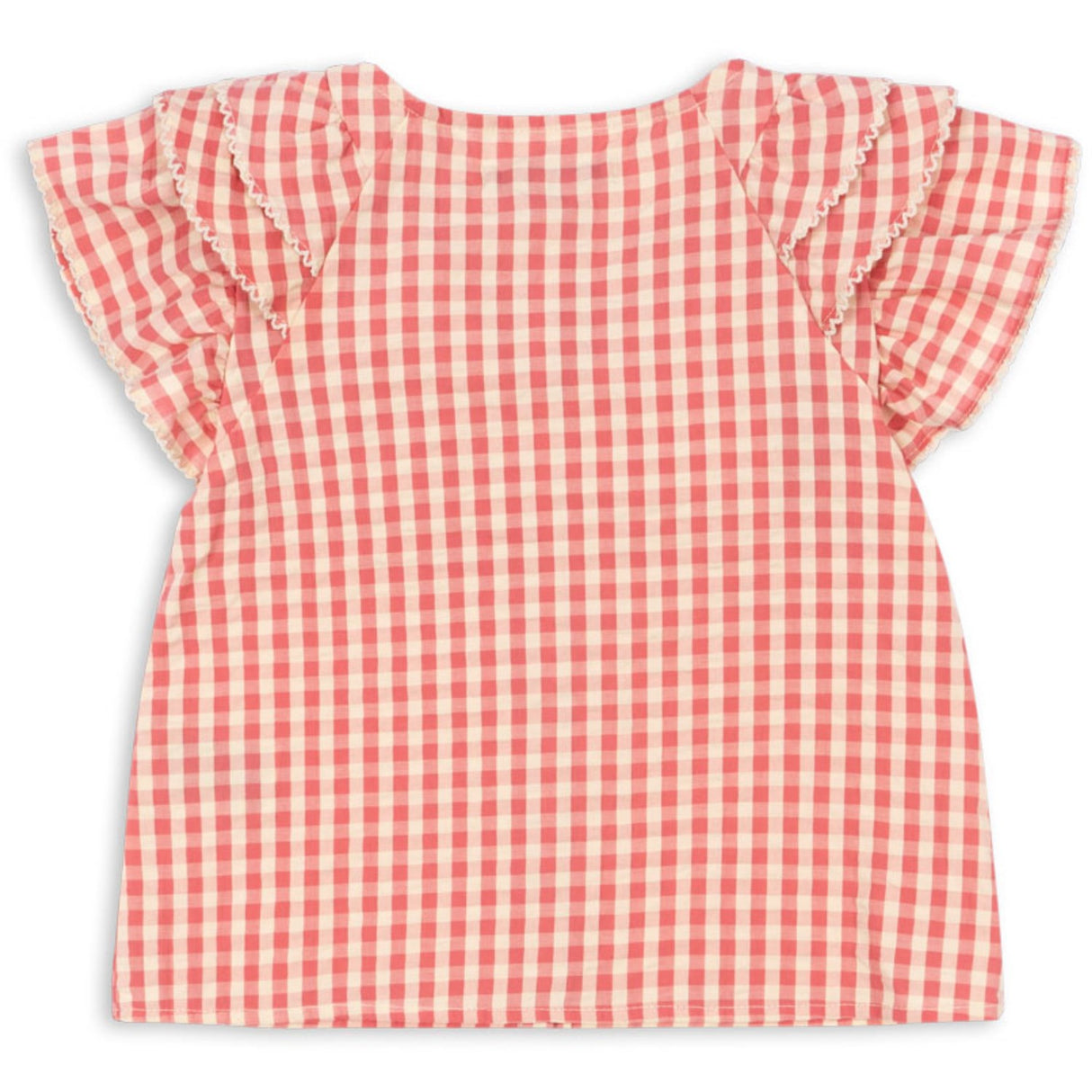 Konges Sløjd Flamingo Plume Check Kim Frill Ss Skjorta Gots