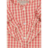 Konges Sløjd Flamingo Plume Check Kim Frill Ss Skjorta Gots