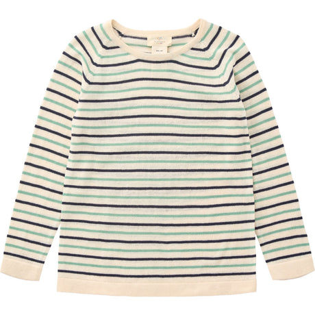 Copenhagen Colors Cream/Navy/Sky Blue Comb. Stickat Blus