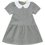 COPENHAGEN COLORS Navy/Cream Stripe Striped Klänning m. Poplin Krage