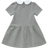 COPENHAGEN COLORS Navy/Cream Stripe Striped Klänning m. Poplin Krage